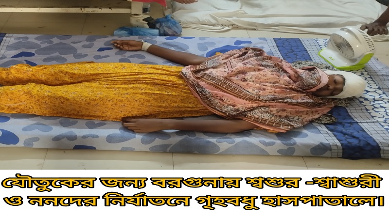 যৌতুকের জন্য বরগুনায় শ্বশুর-শ্বাশুরী ও ননদের নির্যাতনে গৃহবধু হাসপাতালে